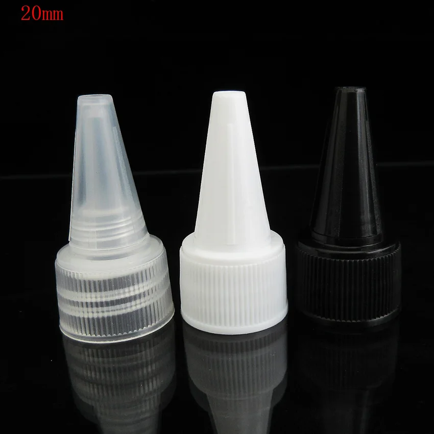 20pcs Clear/White/Black Bottle Caps,18mm 20mm 24mm 28mm Twist off Cap for Hair Gel Bottle,Unicorn E liquid Bottle ,Plastic Cover