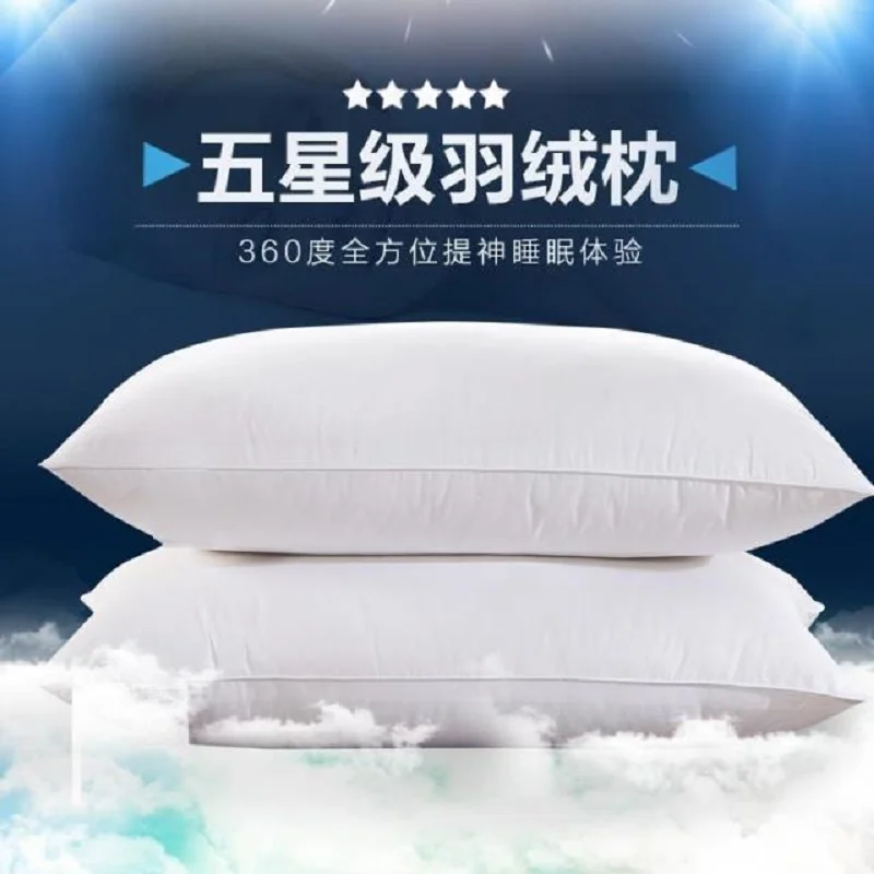 Improve Sleeping 100% White Goose Down Comfortable And Healthy Luxury Pillow Cotton Care White Goose Down