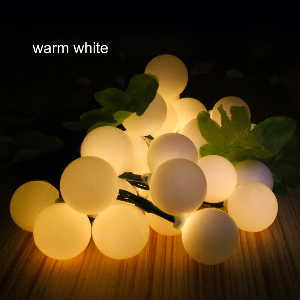 

16FT 30 Led Ball Solar fairy light garden garland christmas decor Led string light 5m solar powered outdoor lamp RGB white