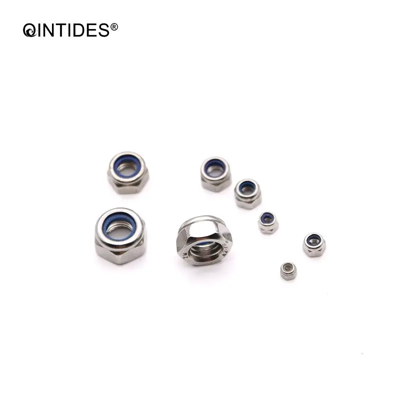 QINTIDES M2 - M10 Prevailing torque type hexagon thin nuts with non-metallic insert 304 stainless steel nylon lock nut M4 M6 M8