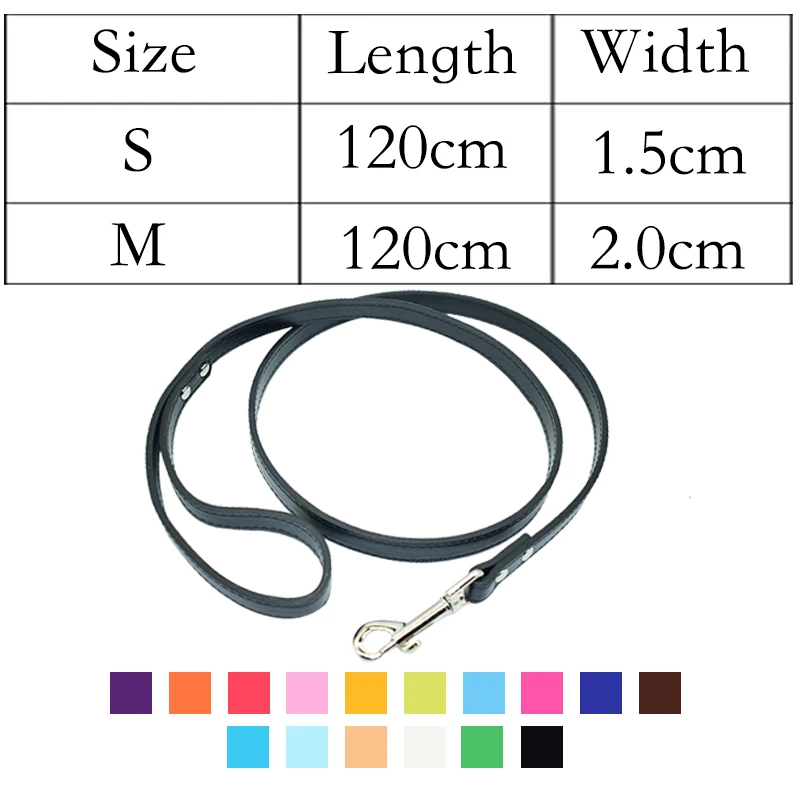 PU Leather Dog Leash Pets Dog Collar and Leash Rope Solid Running Buldog Belt Puppy Cat Dog Harness Lead Leashes for Small Dogs