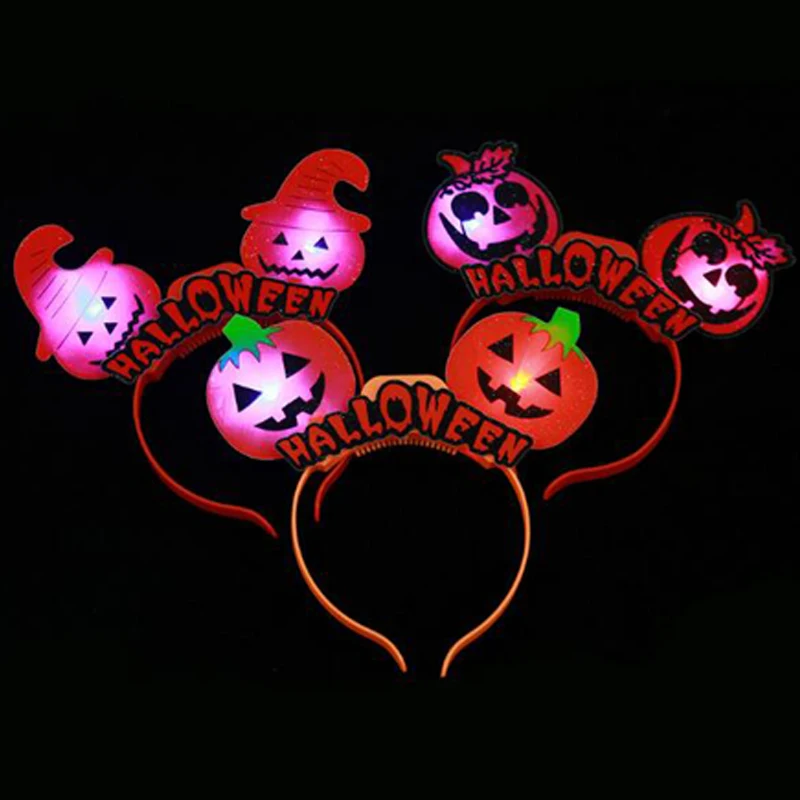 90pcs Halloween headband Luminous Glowing flash Led light up headband Christmas Cosplay For Man Women Children kids led Party