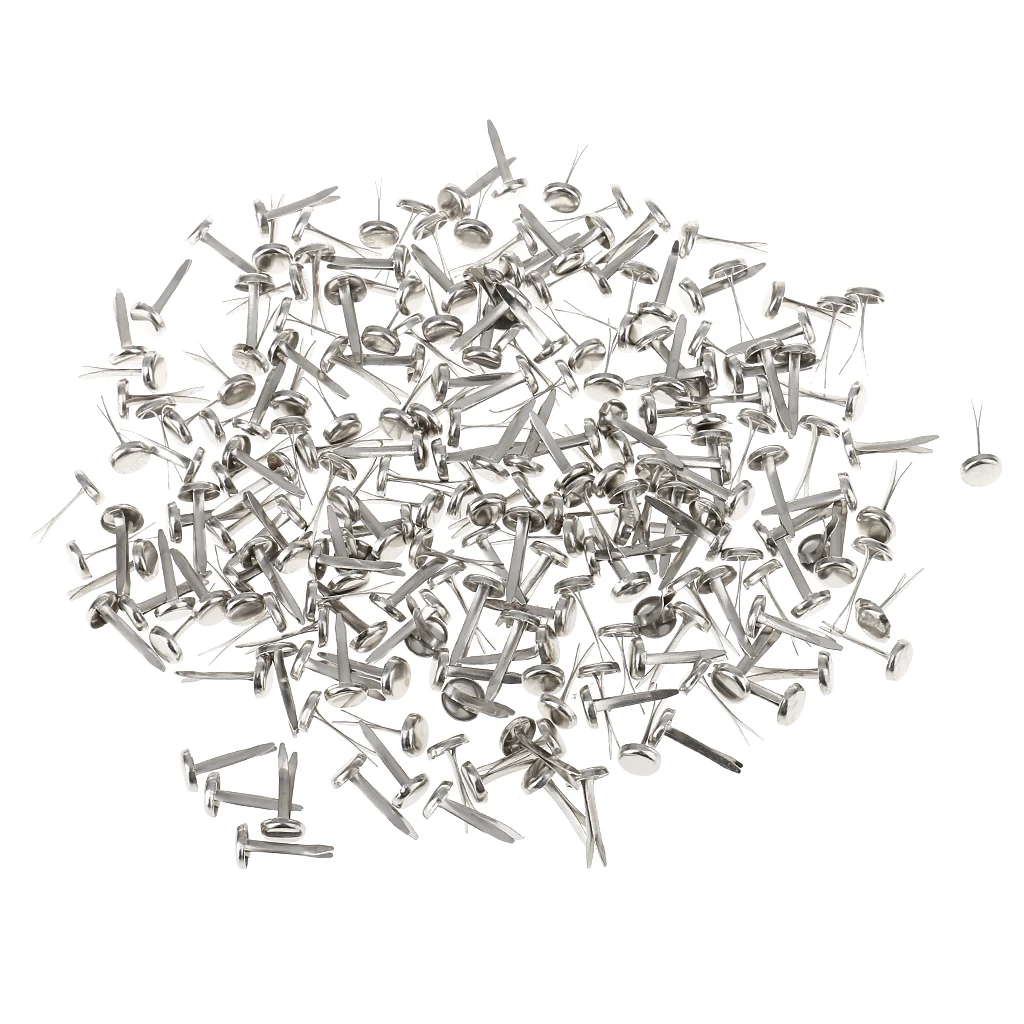 200 Pieces Multi-functional Split Pins Brads Silver Brads Paper Fasteners for Scrapbooking Stamping Embellishments Making