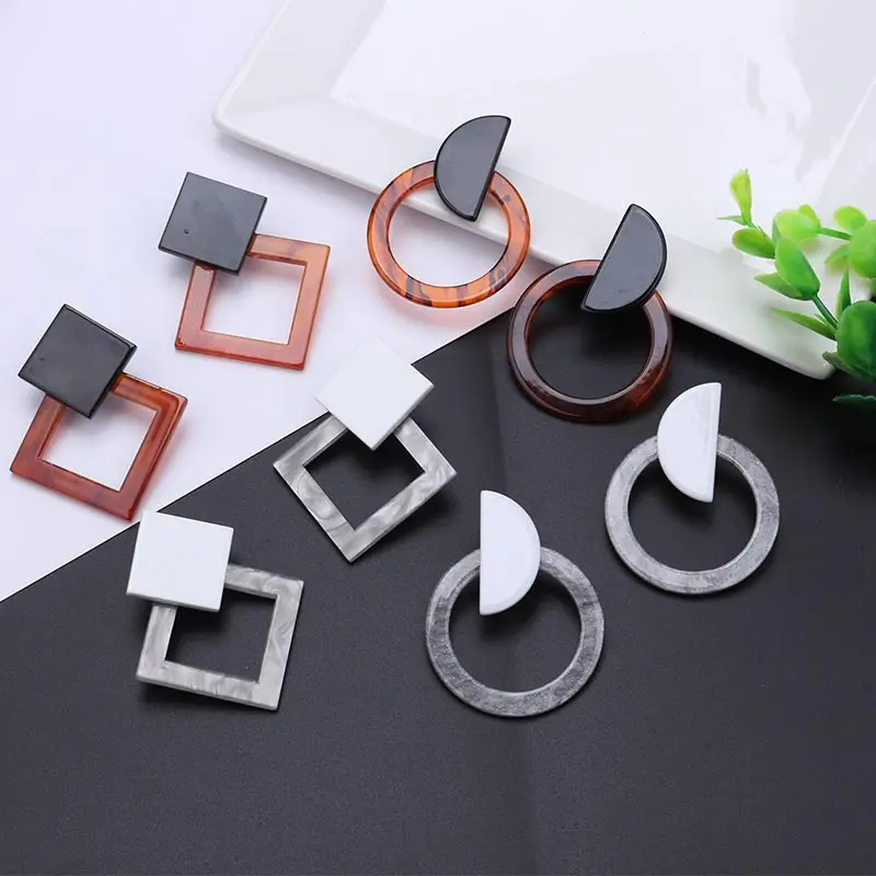 Fashion Statement Earrings 2019 Acrylic Earrings Leopard Geometric Earrings For Women Round Square Hanging Dangle Earring EB832