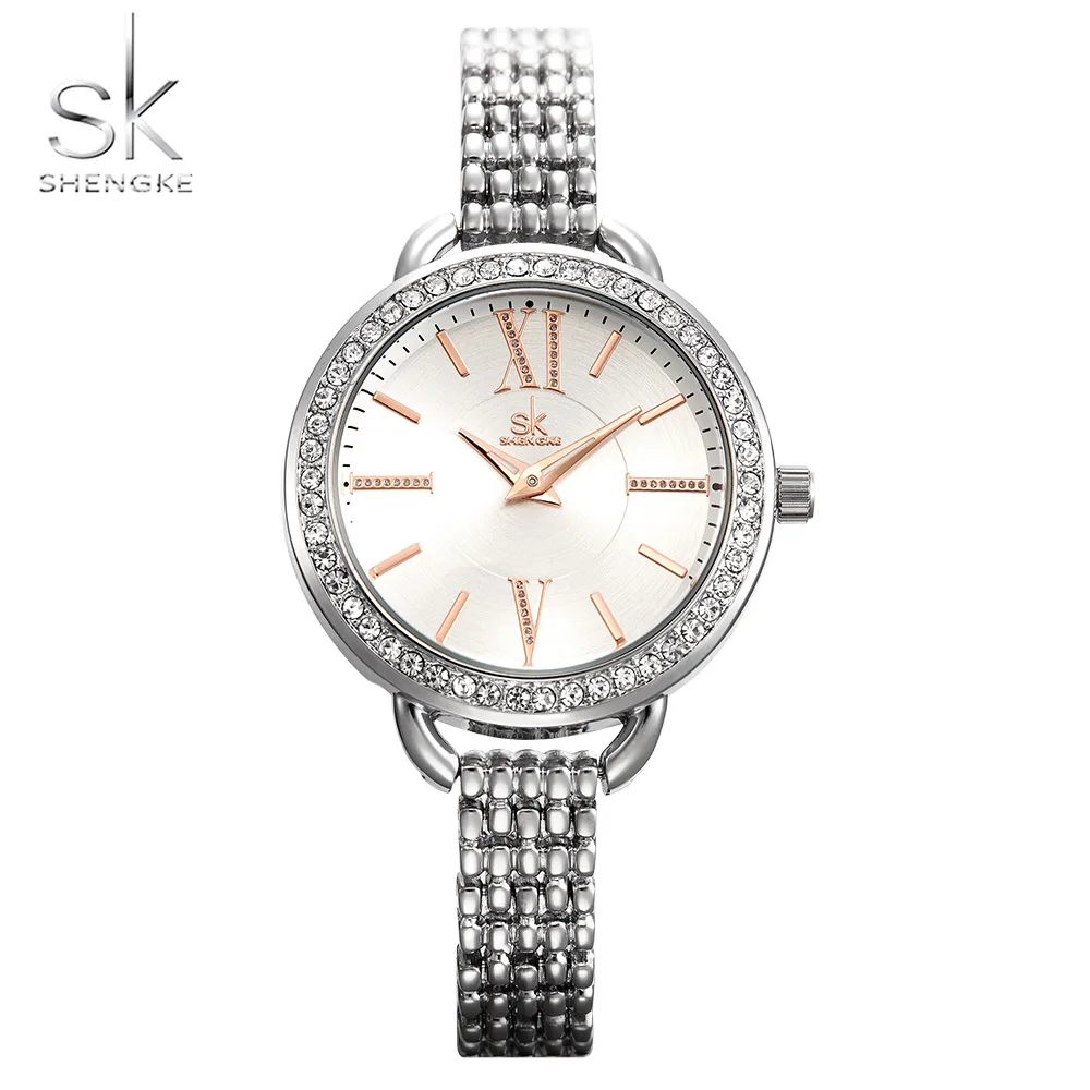 Shengke New Jewelry Women\'s Quartz Watch Women Watch Luxury Fashion Ladies Black Japan Mov Rosegold Relogio Feminino new SK 2019