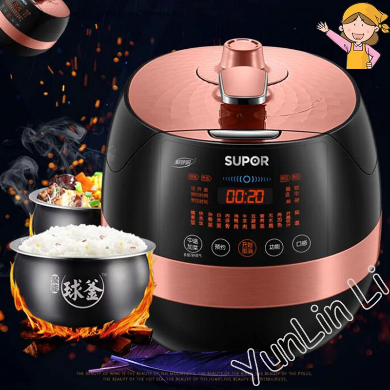 5L Electric Pressure Rice Cooker Household Intelligent Cooker Memory Microcomputer Pressure Cooker With 2 Container