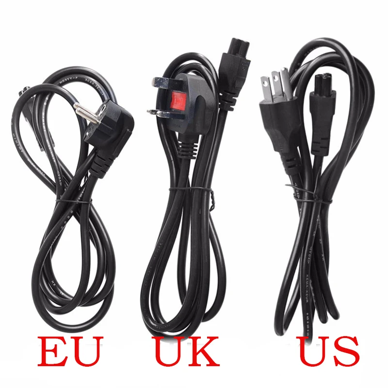 EU European UK US AC Power Cord Euro IEC C5 Cloverleaf Lead Extension Cable 1.5m Computer