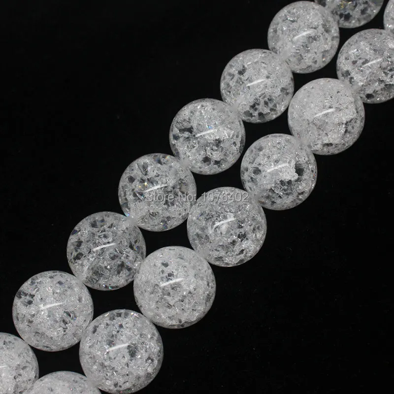 Mini.order is $7! 18mm Crackle Rock Crystal Quartz Round DIY Loose Beads 15\'\'