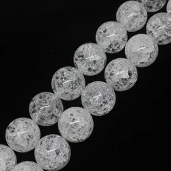 Mini.order is $7! 18mm Crackle Rock Crystal Quartz Round DIY Loose Beads 15''