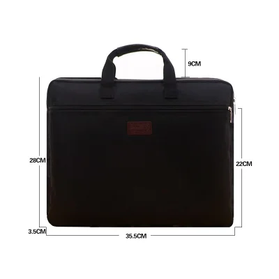 Portable document bag canvas A4 office zipper bag large capacity men women handbag multi-layer information bag briefcase meeting