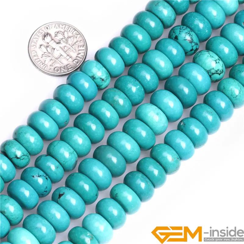 Rondelle Spacer Turquoises Beads Stone Beads DIY Beads For Bracelet Necklace Jewelry Making DIY Wholesale! Strand 15 Inch