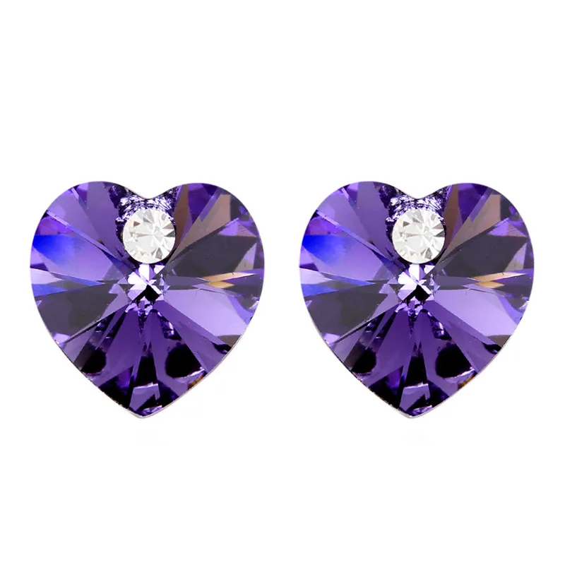 Ms Betti Shiny Mini Love Heart Crystal Stud Earrings With Love Theme For Fashion Women Mother's Day Daughter/Wife Gifts 2021