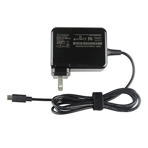 5.25V 3A Micro Charger for HP-Chromebook-11 G1 G2 Pavilion x2 10; 10-k010nr 10-k077nr 11-1101 11-1121us PA-1150-22GO AC Adapter