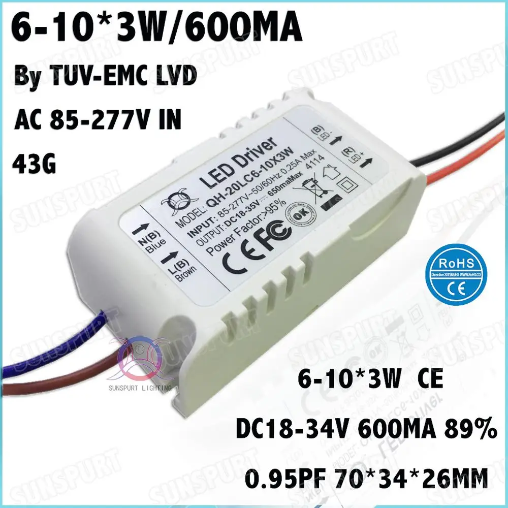 Imagem -04 - Tuv-ce Lvd Emc Pfc 0.9 130cx3w Externo 360 w Ac85-277v Levou Motorista 600ma Dc2105v Constante Fonte de Corrente 220 Peças