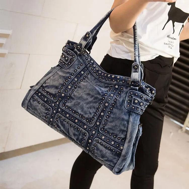 Vintage Design Fashion Denim Women Bag Jeans Shoulder Bags Girls Handbags Crossbody Bag Women Messenger Bags