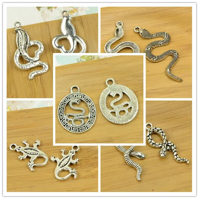 snake/lizard alloy charms animal shape pendant antique silver DIY jewerly making accessories findings hot choker free shipping