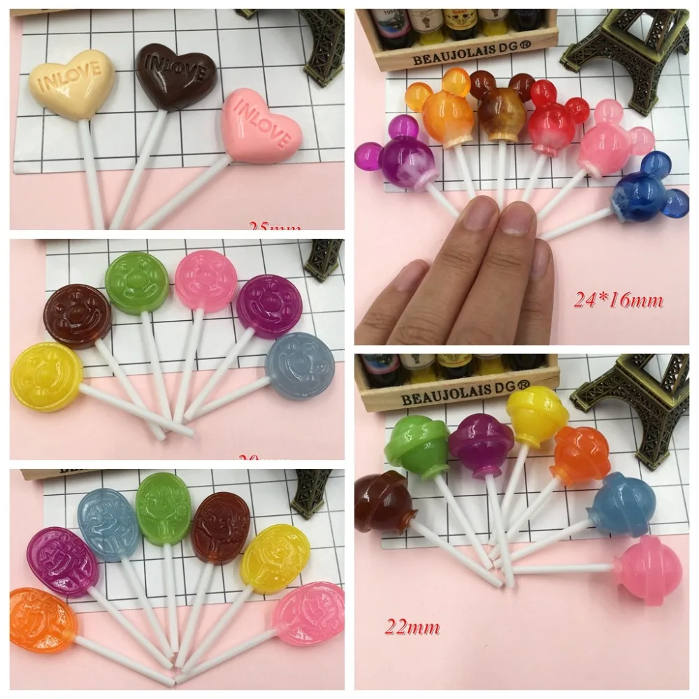 10PCS Resin New Arrival Hot Selling Lollipop for Crafts Making, Scrapbooking, DIY (mm)