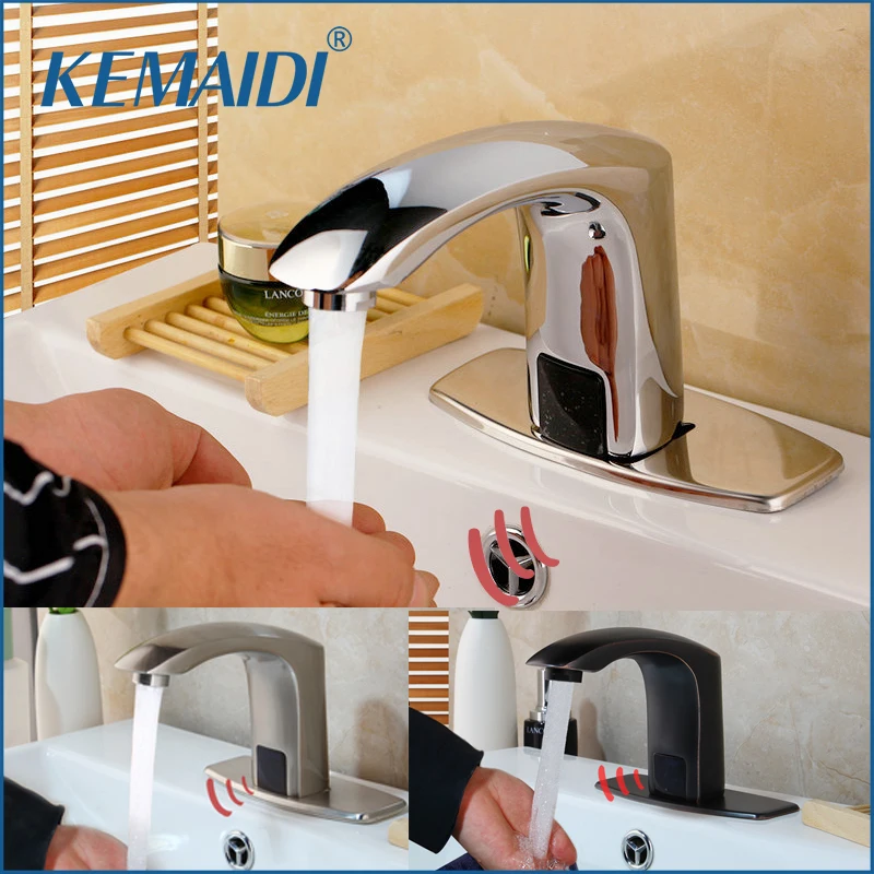 

KEMAIDI Faucet Sensor Bathroom Automatic Hands Touch Free Water Saving Inductive Electric Water Tap Battery Power Basin Faucets