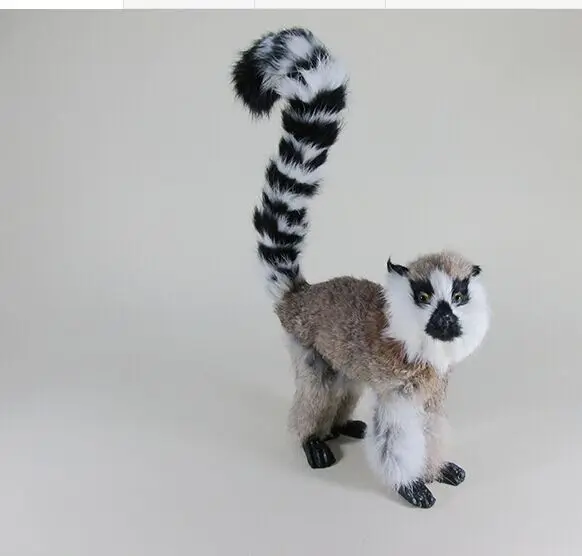 new creative simulation lemur toy handicraft lifelike gray monkey model gift about 22x7x32cm