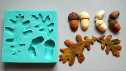 Silicone Mould Forest Acorns Leaves Sugarcraft Cake Decorating Fondant Mold Food Grade For Cake Decorations PRZY 54125