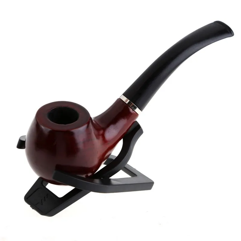 

New Style Traditional Style Ebony Wood Nature Handmade Tobacco Smoking Pipe Bent Round