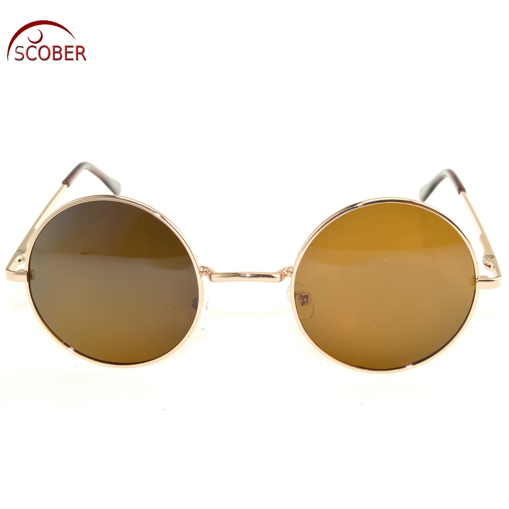 2019 Promotion Retro Vintage Round Men Polarized Sun Glasses Sunglasses Custom Made Myopia Minus Prescription Lens -1 To -6