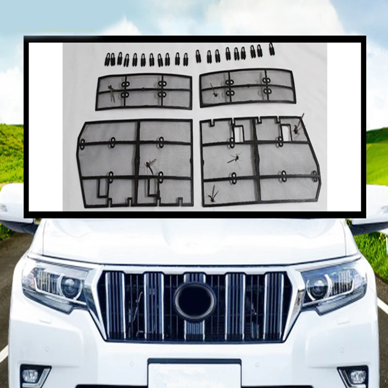 

4PCS Grille Insect Screening Mesh Front Grille Net 2018 For Toyota Land Cruiser Prado FJ150 FJ 150 Accessories