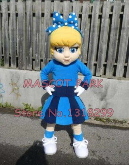 

Blue DRESS Cutie Cheer Leader Mascot Costume custommizable Cartoon little girl Theme Anime Costumes Carnival Fancy Dress Kits