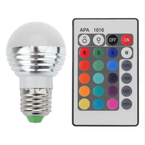 

Newest RGB LED Bulb E27 E14 5W LED Lamp Light Led Spotlight Spot Light 16 Color Change Lampada AC85-265V + Remote Controller