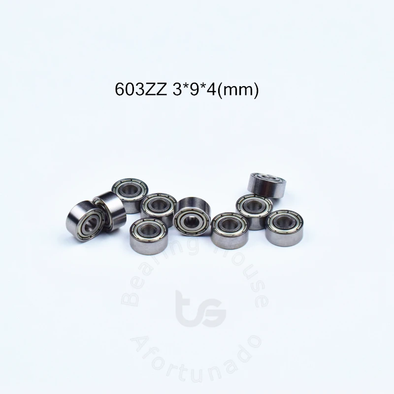 베어링 크롬 스틸 금속 밀폐 고속 기계 장비 부품, MR93 603ZZ-4, 3*9*4mm, 무료 배송, 10 개