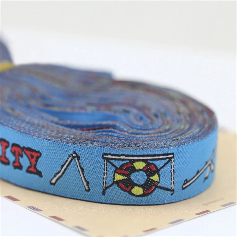 2016 New Swimming ring100% polyester Cartoon Woven Jacquard Ribbon 16mm 5/8 