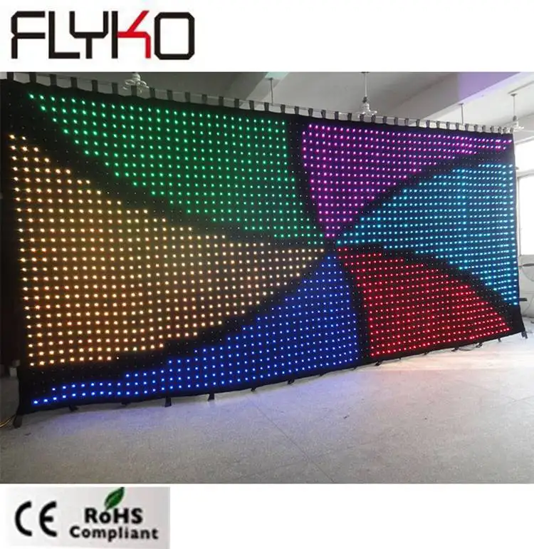 best factory price good hot definition P90mm video led dj curtain  3x7m led backdrop wall