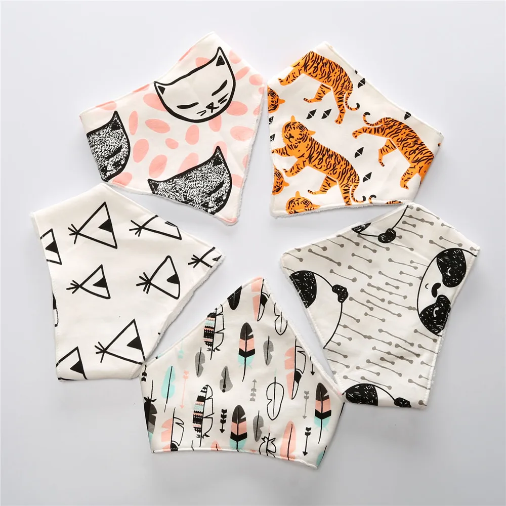 Hooyi Baby Bibs Towels Newborn Burp Cloths Babies Feeding Towel Triangular Scarf Babador Bandanas Scarves Dribble Bibs