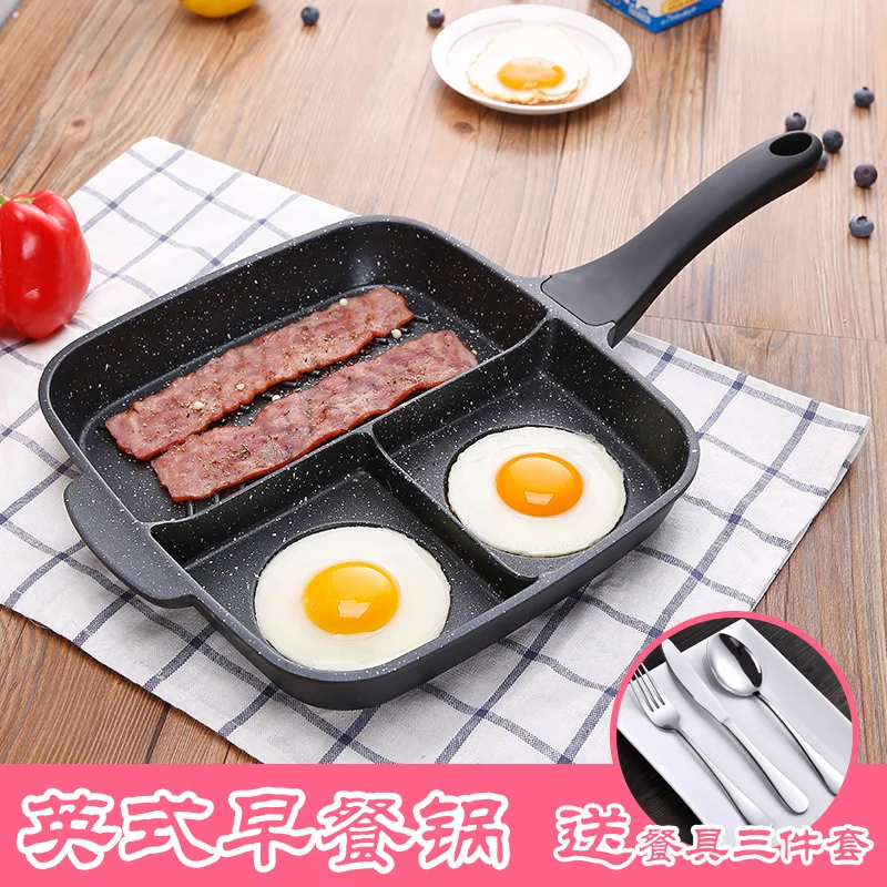 

25*27cm breakfast triad titanium pan non-stick frying professional steak pan Fried pot casting general use Kitchen Cooking Tools