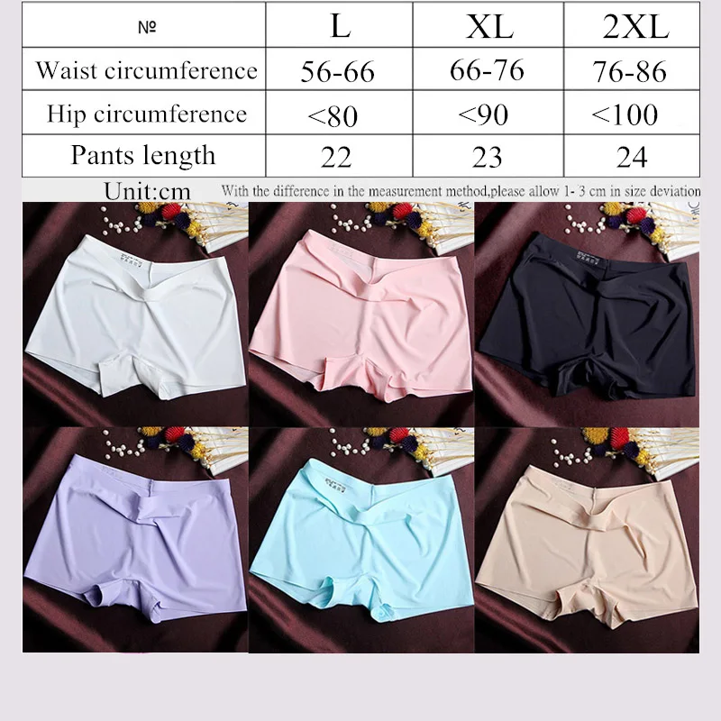 Women Boxer Seamless Female Boyshorts Ice Silk Ladies Safety Short Pants Mid Waist Summer Breathable Women Boyshorts