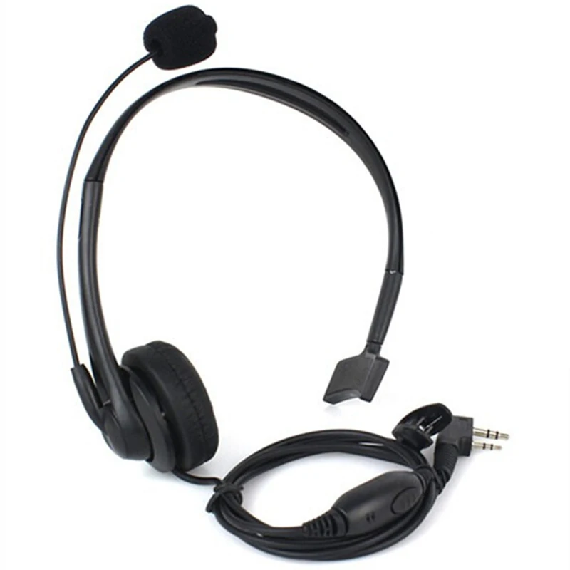Useful 1 pc Black 2 Pin PTT Mic Headset for Kenwood Radio QUANSHENG PUXING WOUXUN HYT TYT TH Baofeng UV5R Earpiece C9009A