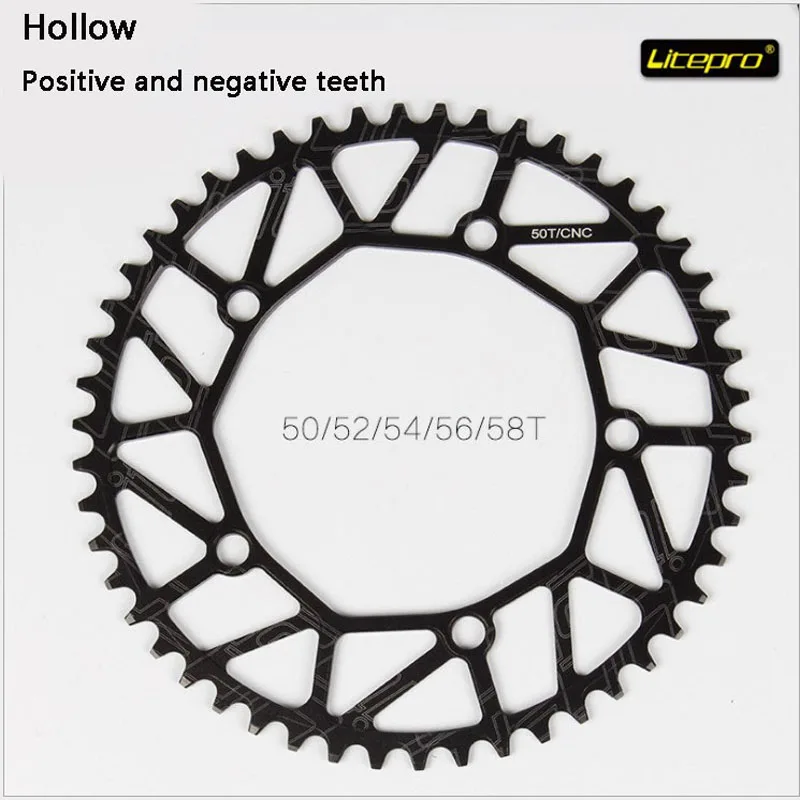 LP litepro Cogwheel left and right crank set Road bike folding car modification Single disc 130 BCD bicycle parts Including axis image 3
