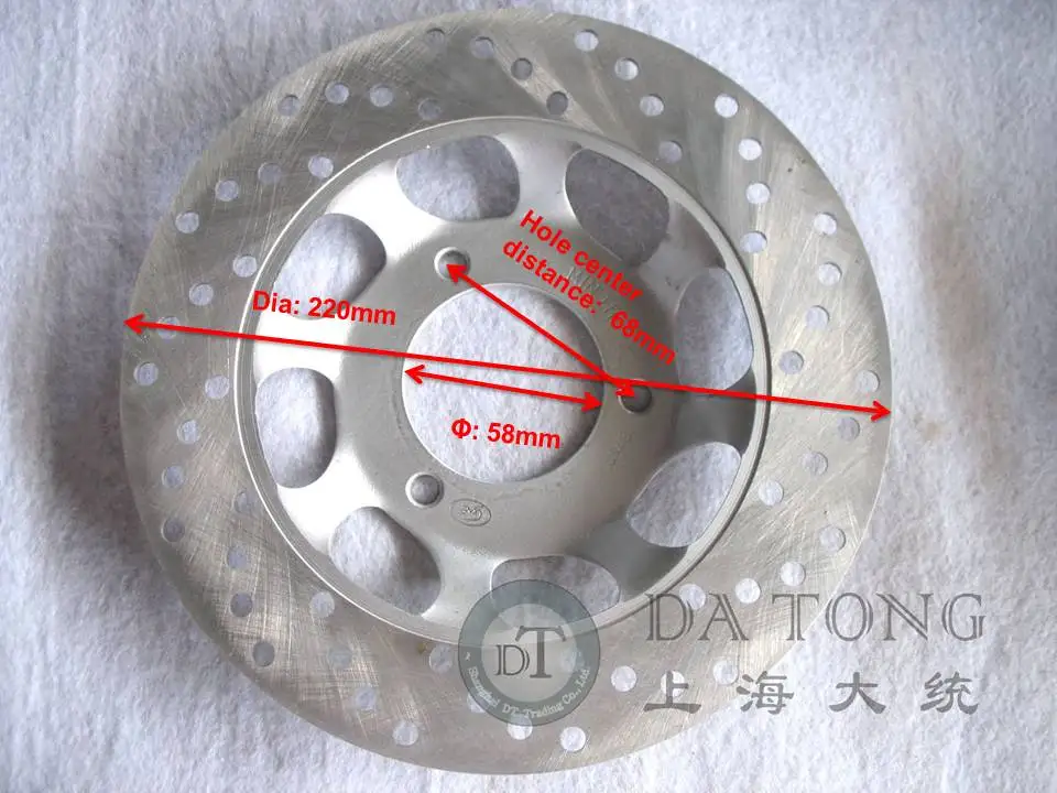 1pcs Front Brake Disc 220mm Dia. For 150CC GY6 QJ Keeway Chinese Scooter R9 Motorcycle ATV Moped Go Kart Part