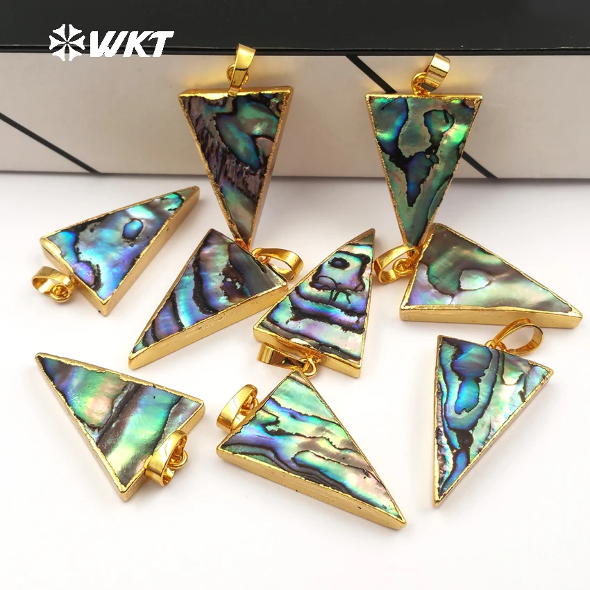 

WT-P777 Sparkly abalone shell pendant 10pieces /lot gold pendant for wholesale nice quality abalone shell pendant