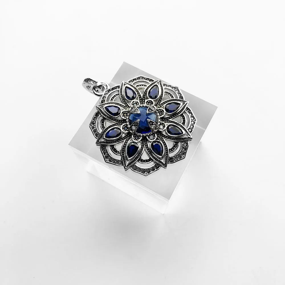 Pendants HEART CHAKRA  Lotus Flower 925 Sterling Silver Rose Gold Jewelry Accessories Fit Necklace Trendy Lucky Gift For Women