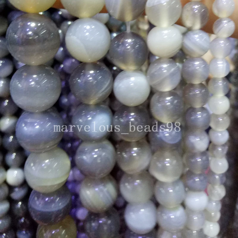 6mm  8mm 10mm 12mm 14mm 16mm Gray Stripes Veins Carnelian Round Art Loose Beads Wholesale 6 strands  15.5