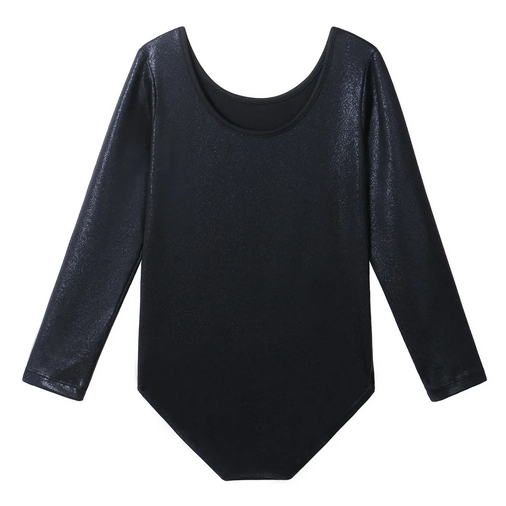 BAOHULU Toddler Teens Gymnastics Leotard Black Long Sleeve Ballet Leotards for Girls Kids Gymnastic Jumpsuit Diamond