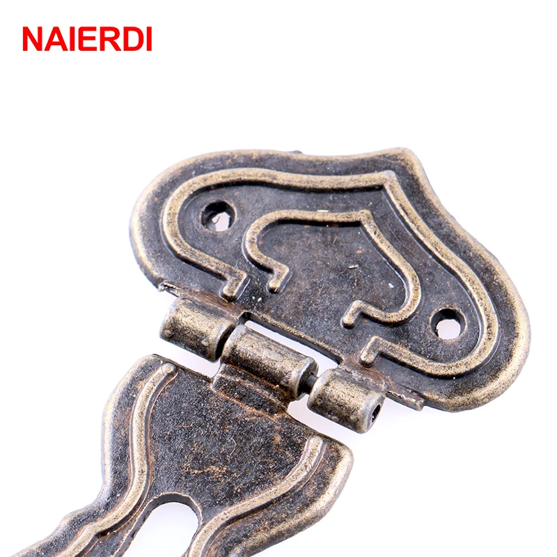 2PCS NAIERDI Spade Design Antique Bronze Hasp Latch Jewelry Wooden Box Lock Cabinet Buckle Case Locks Handle Hardware