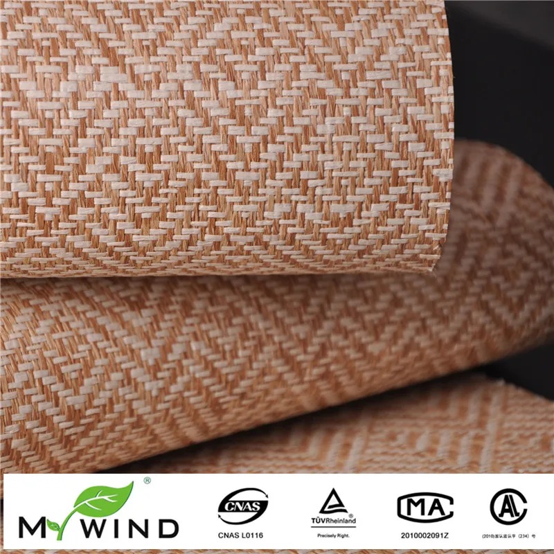 Ligth Brown Grasscloth Wall Paper Weave Wallcovering Textured Natural Fabric Wallpaper For Living Room Home Decoration