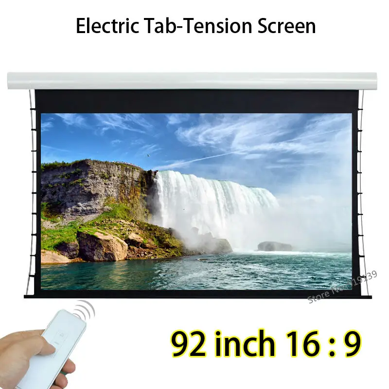 

Flat Surface Tab Tension HD Projection Screen 92inch 2037x1145mm Viewable With 12V Trigger For Office Education