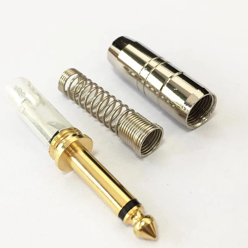 6.35mm 6.5 Connector Male Mono Soldering Plug For Microphones Audio Equipment