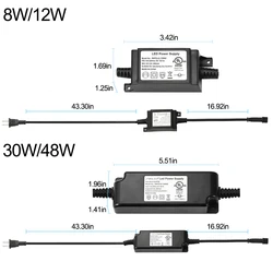 Ledライト用防水12v8wトランスドライバー電源 (eu、uk、us、auプラグ) はAC85-264Vの電気に接続できます