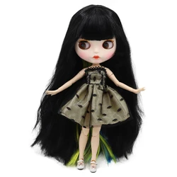 ICY DBS Blyth doll white skin joint body black mixed colorful hair new matte face with eyebrows Lip gloss. No.BL117/3208/6208