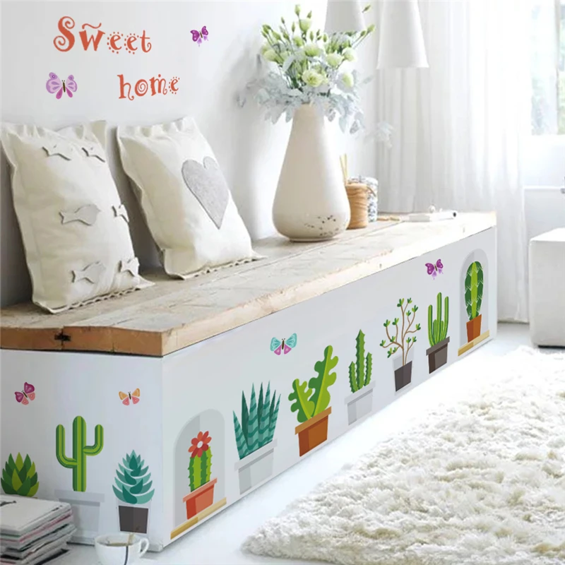 3d vivid garden plants flower wall stickers for kids rooms window wardrobe kitchen home decor wall decals diy mural art