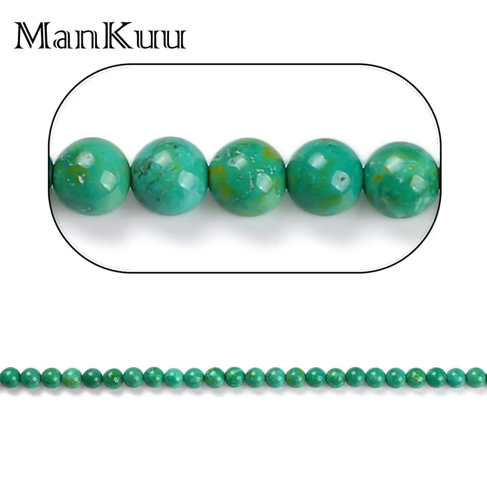 

ManKuu 6/7/8/10/12mm Round Green Stone Beads Wholesale Price Strand Green Turquoises Natural Stone Beads For DIY Jewelry Making